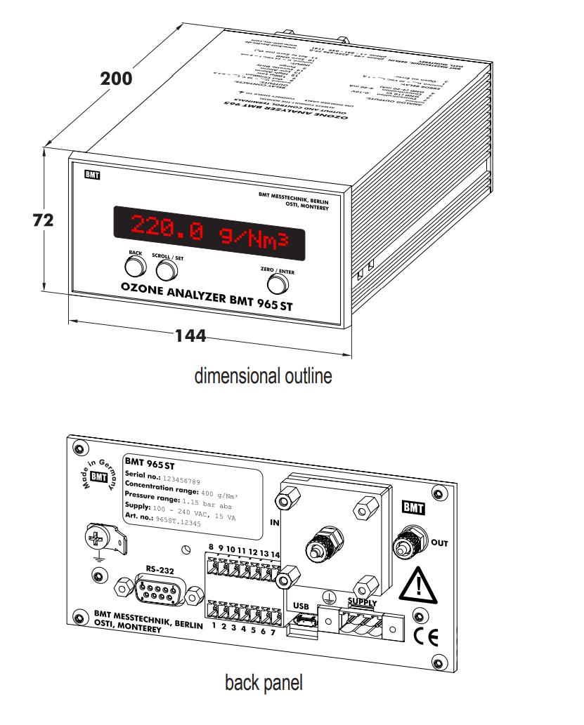 德國(guó)BMT 965 ST 高濃度臭氧分析儀 （0-600g/Nm3）(圖2)